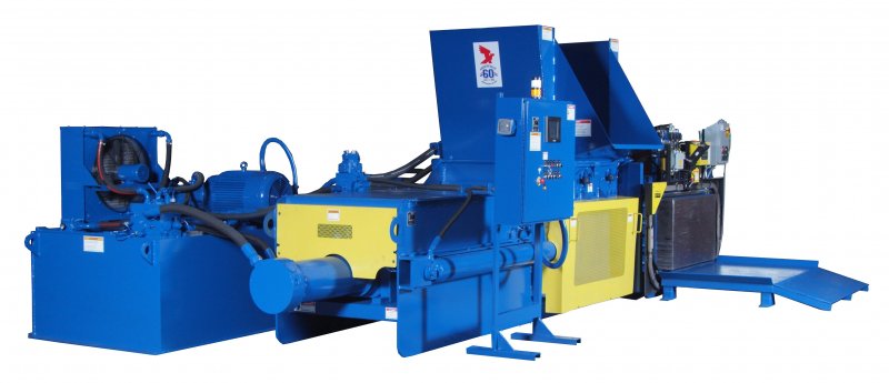 Pictured: NB Two Ram Baler with Optional Flared Feed Hopper